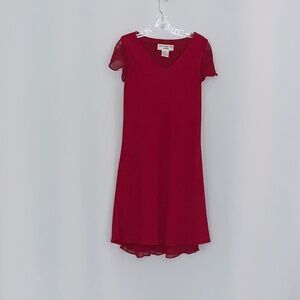 Jones New York Red Short Sleeve Dress